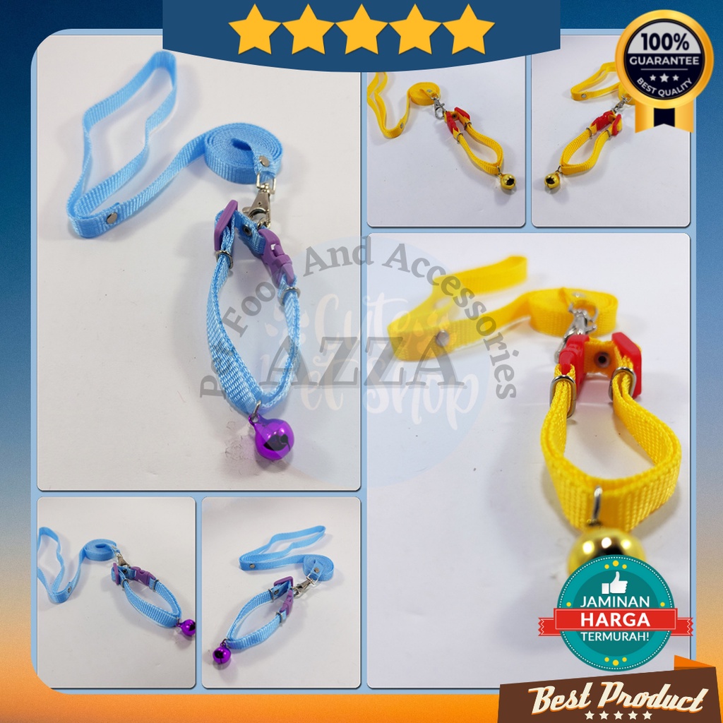 Tali Tuntun Kucing Lonceng 14 mm Motif Polos Lucu