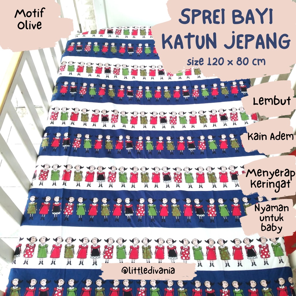 Sprei KATUN JEPANG Kasur Bayi 120 x 80 cm Baby Bed Motif Bayi Cowok Cewek jp Boy Girl SR Tidur Anak akachan kado bayi seprei bahan adem lembut halus tokai senko japan design