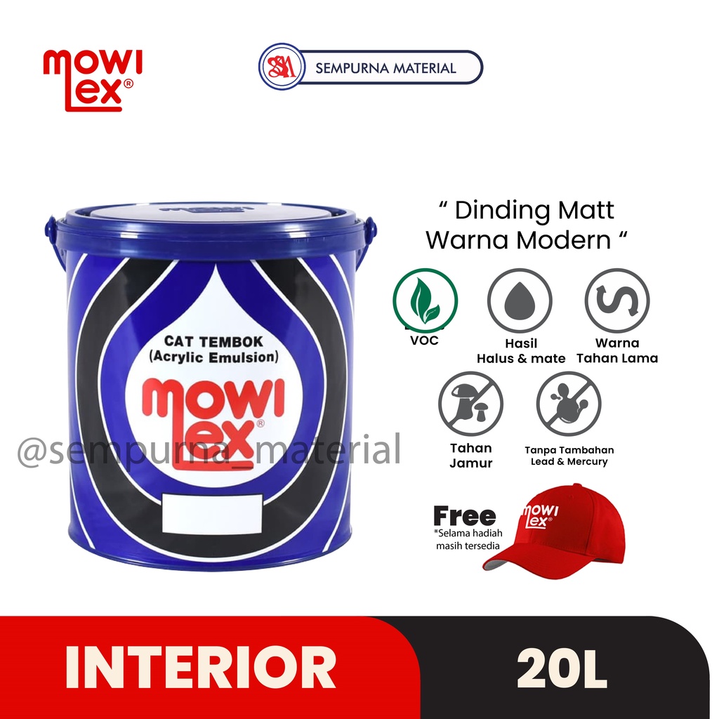 Cat Mowilex Interior Emulsion 20Liter - Putih