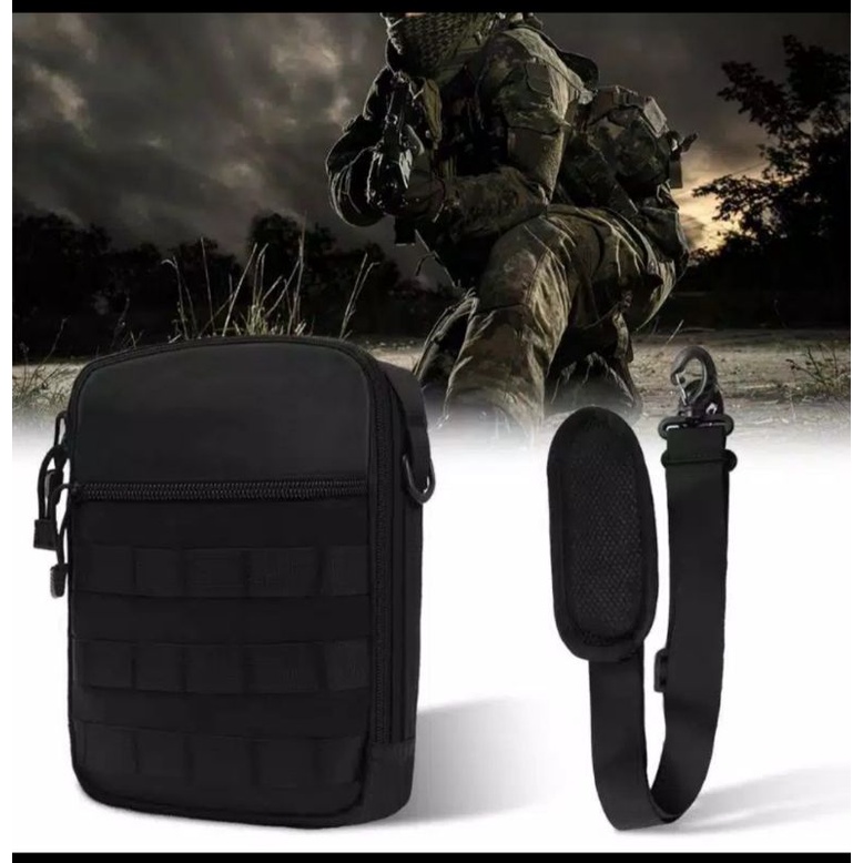 Tas Selempang Pria Tactical Army Tas Pouch Pria Clouth Tas Gadget Black