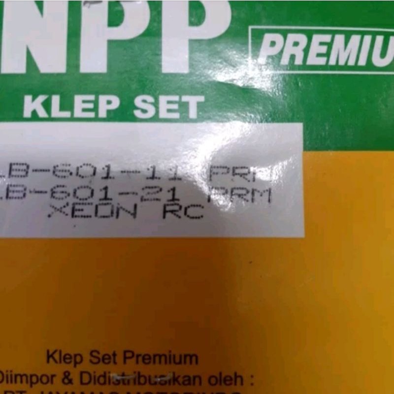 klep valve in ex set xeon rc original npp