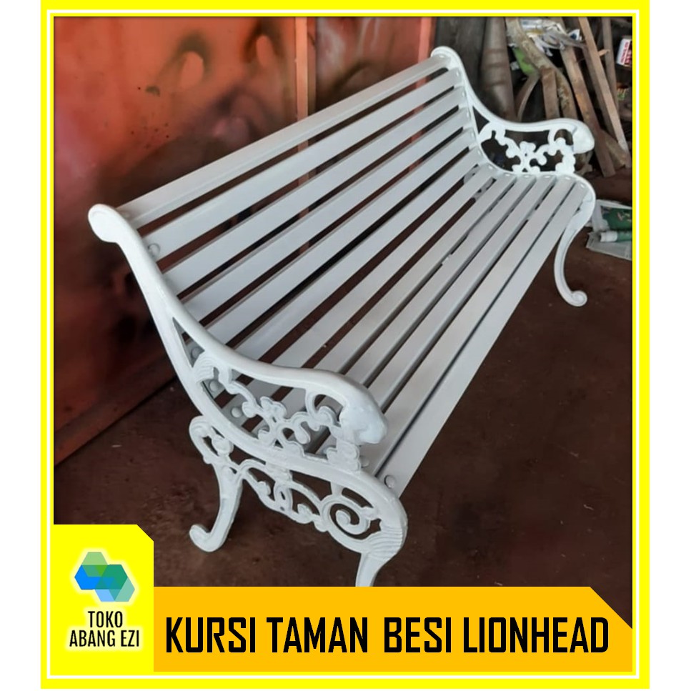 Jual Kursi Teras Bangku Taman Kursi Taman Besi Cor Dudukan Kayu