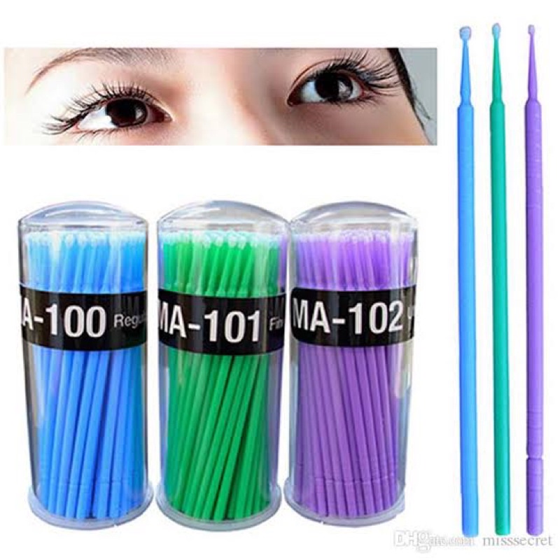 100PCS DISPOSABLE MICROBUD MICRO BUDS EYELASH EXTENSION STIK MICRO LEPAS EYELASH EXTENSION REMOVER