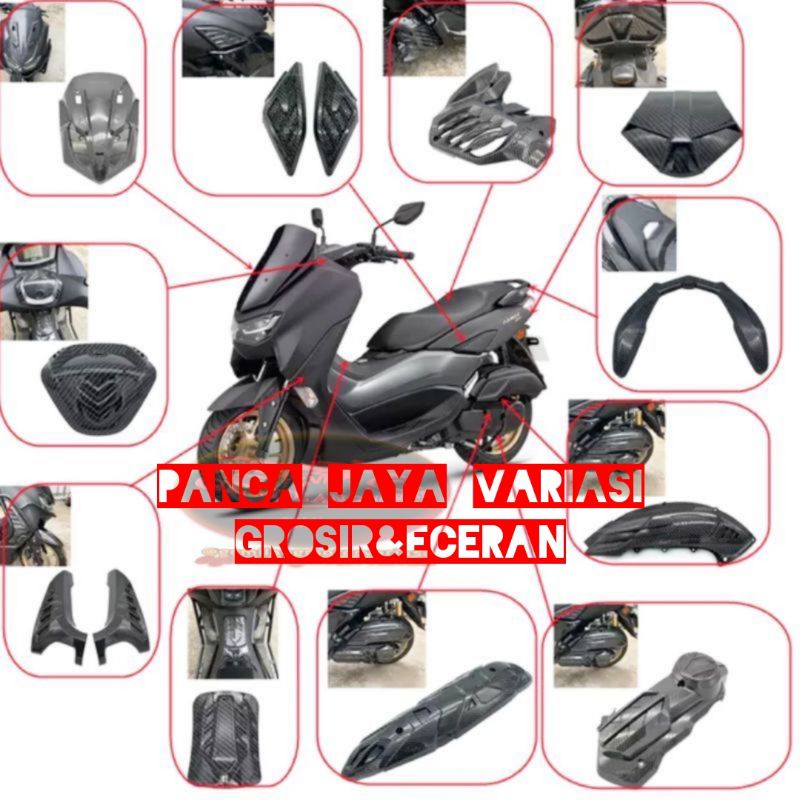 Variasi Bodi Kit Yamaha Nmax All New 2020-2021 Cover Carbon Karbon Mhr Original