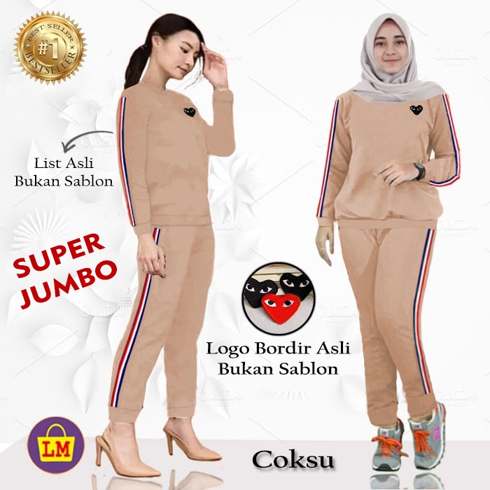 Setelan Olahraga Wanita Polos Senam Sport jogging Wanita Korean Style X8X0 Baju Olahraga Panjang Cew