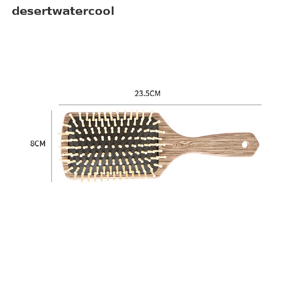 1pc Sisir Pijat Rambut Rontok Anti Statis Bahan Kayu