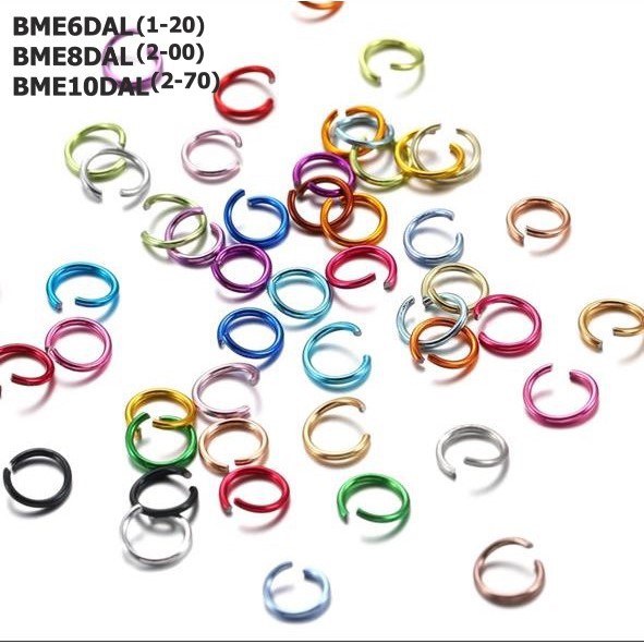 Ring Terbuka/Konektor Split Bahan Aluminum Warna-Warni Ada 27 Model 15-27 Harga/20Pc