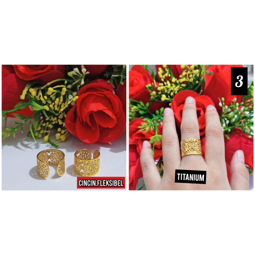 Cincin motif Fleksibel Titanium Stainless Steell (COD)