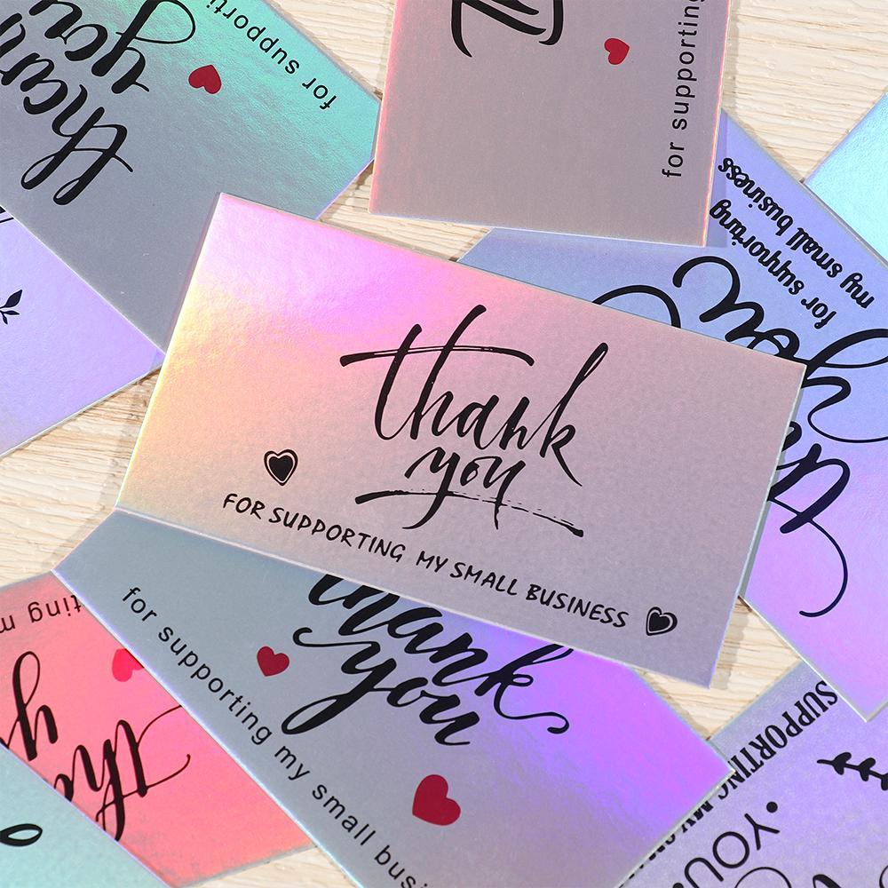 Solighter 50PCS Thank You Card Paket Insert Thanks Customer Express Appreciation Kartu Ucapan