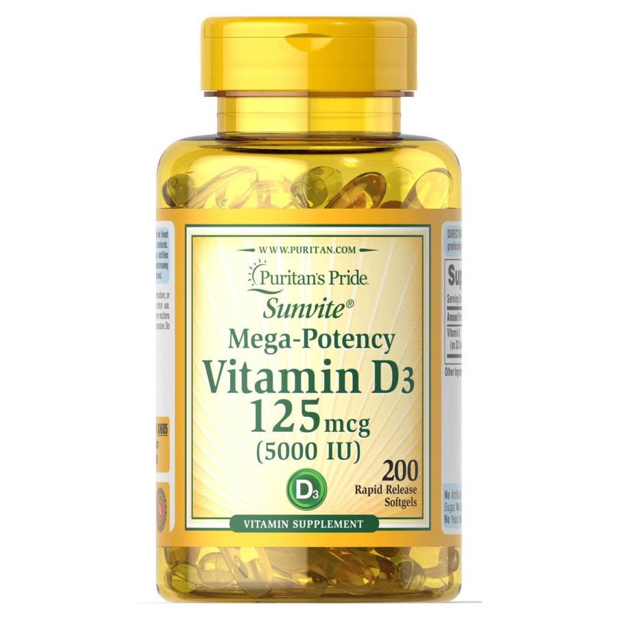 Puritan Pride Vitamin D3 5000 IU isi 200 Tablet