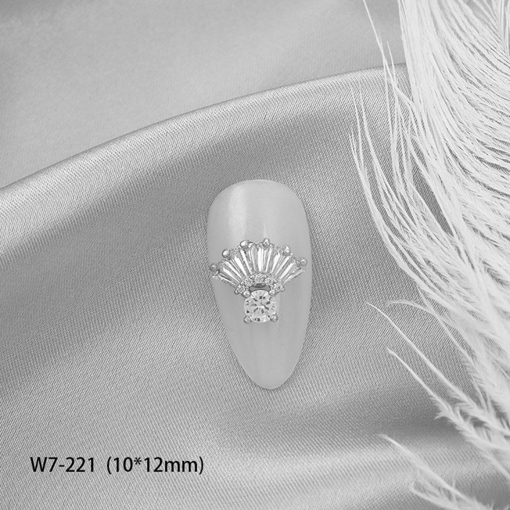 AUGUSTINA Agustina 3D Nail Art Dekorasi 1Pcs Shiny Pearl Jewelry Alloy Zircon Nail Pendant