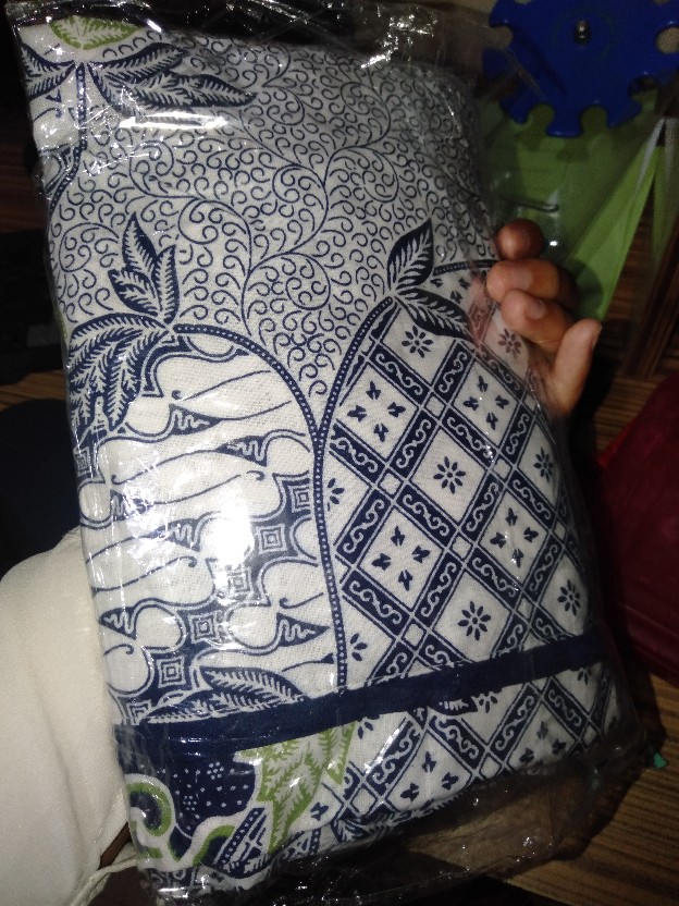 Atasan Blus Batik Wanita Modern Halus Dolby Kombinasi Brokat Polos