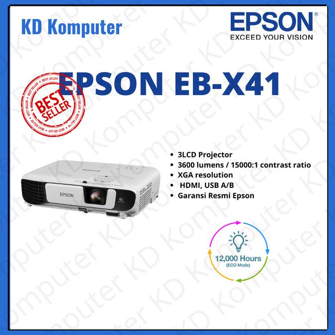 PROYEKTOR EPSON EB-X41 PROJECTOR EPSON 3LCD 3600 LUMENS