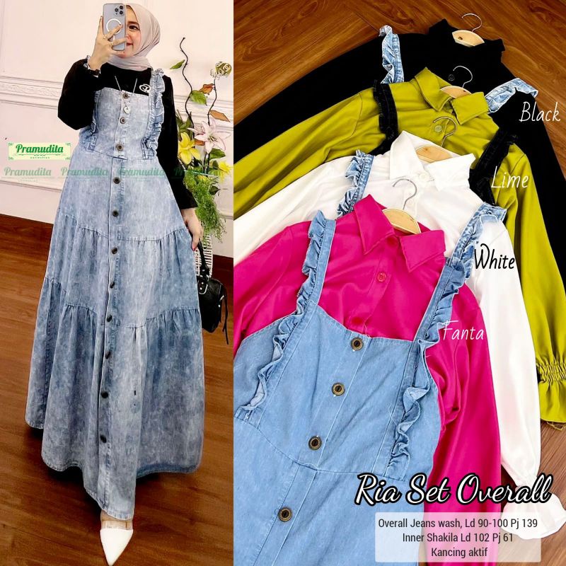 ATASAN TUNIK DEWASA KANCING AKTIF FAB CRINKLE AIRFLOW WITA #155 // RIA SET OVERALL ORIGINAL PRAMUDIT