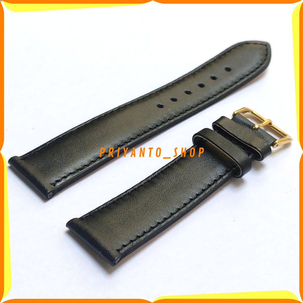 Strap Watch Band Tali Kulit Jam Tangan Asli 20mm Hitam kulit jeruk Tipis GT20