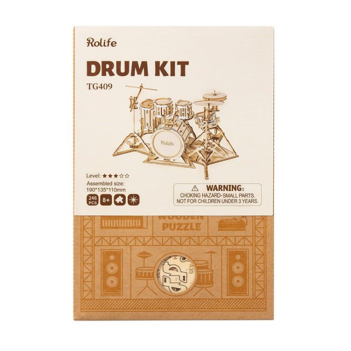 ROLIFE Robotime Drum kit TG409 3D Wooden Puzzle