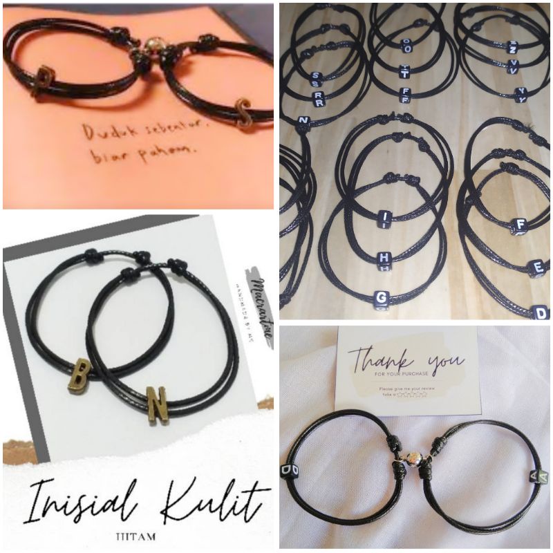 gelang magnet couple inisial hitam
