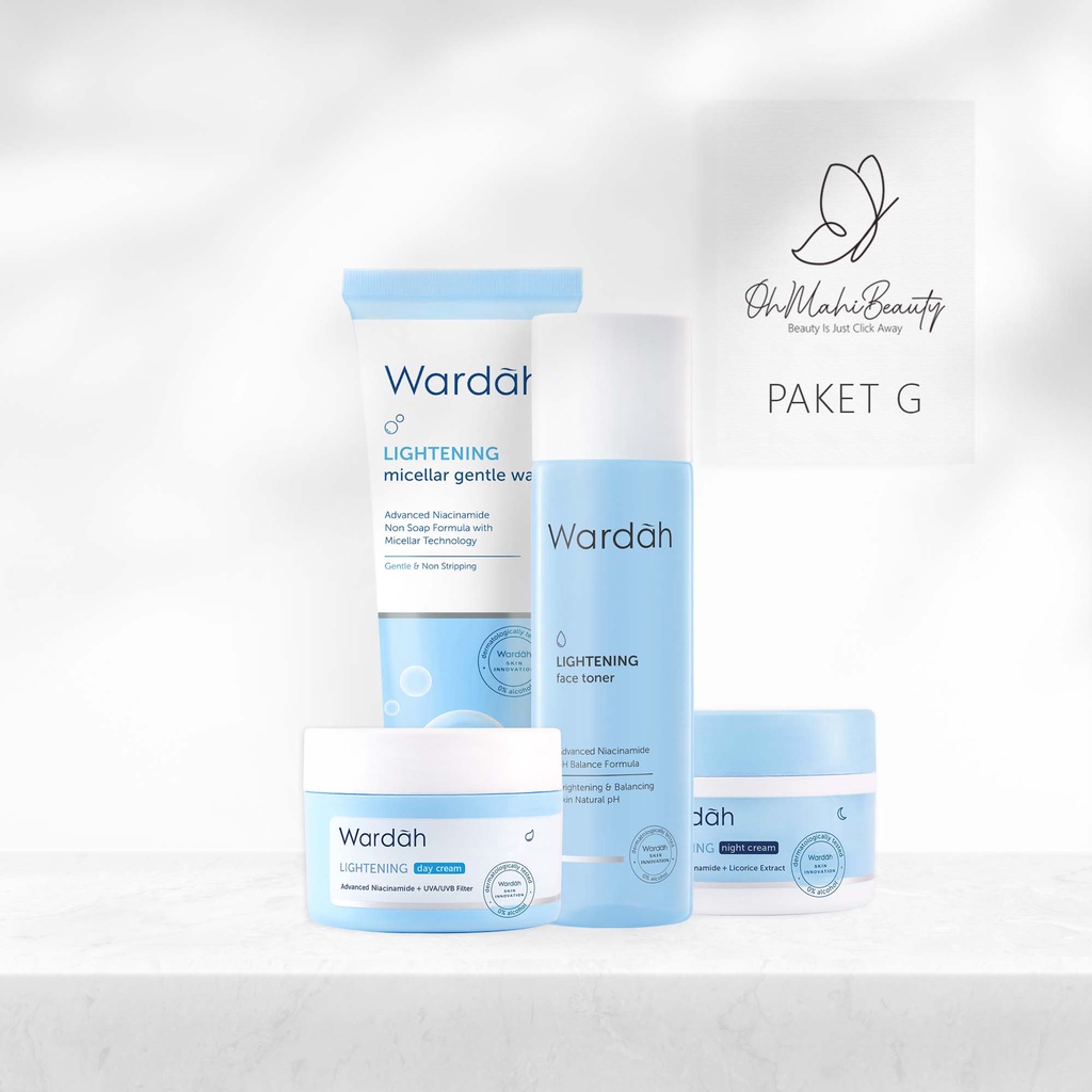Wardah Paket Lightening Series - Paket Hemat (6pcs) (5pcs) (3pcs) - Skincare Wardah - Paket Wardah Lightening Series-6