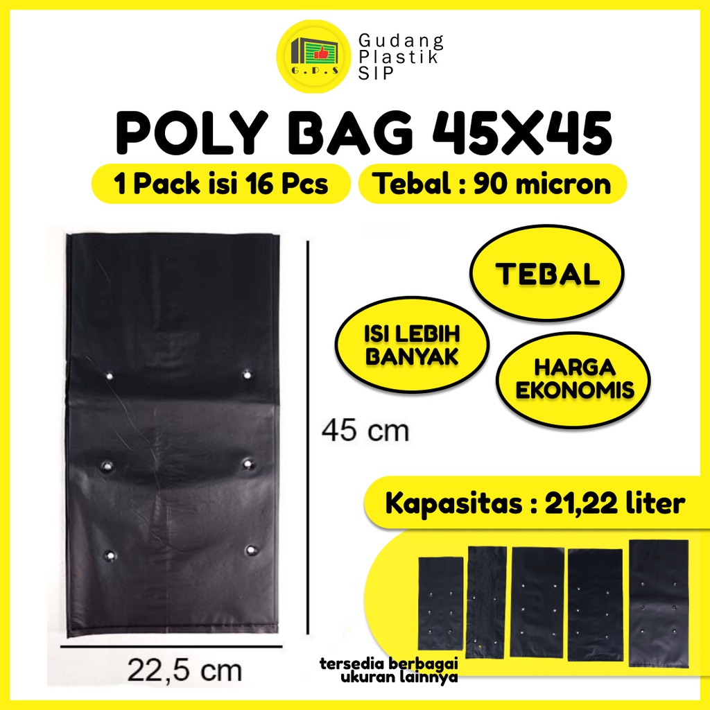 PLASTIK POLYBAG TANAMAN 45x45 cm