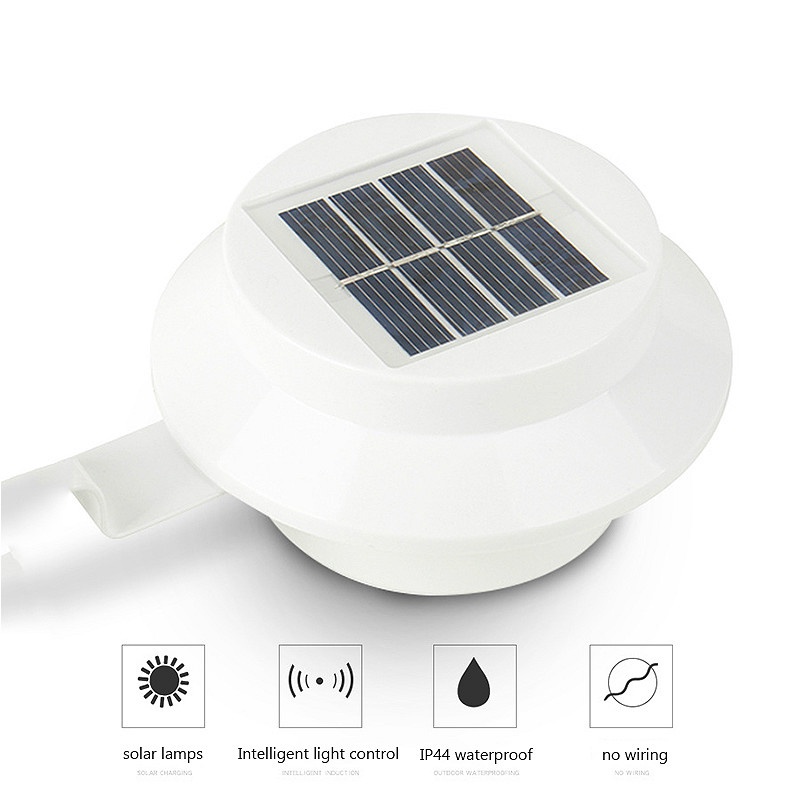 Lampu Cantel tembok list genteng atap Tenaga Surya Solar Panel 3 LED taman outdoor waterproof