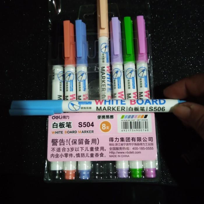 baru 8 buah spidol warna warni white board marker ketebalan 1 mm