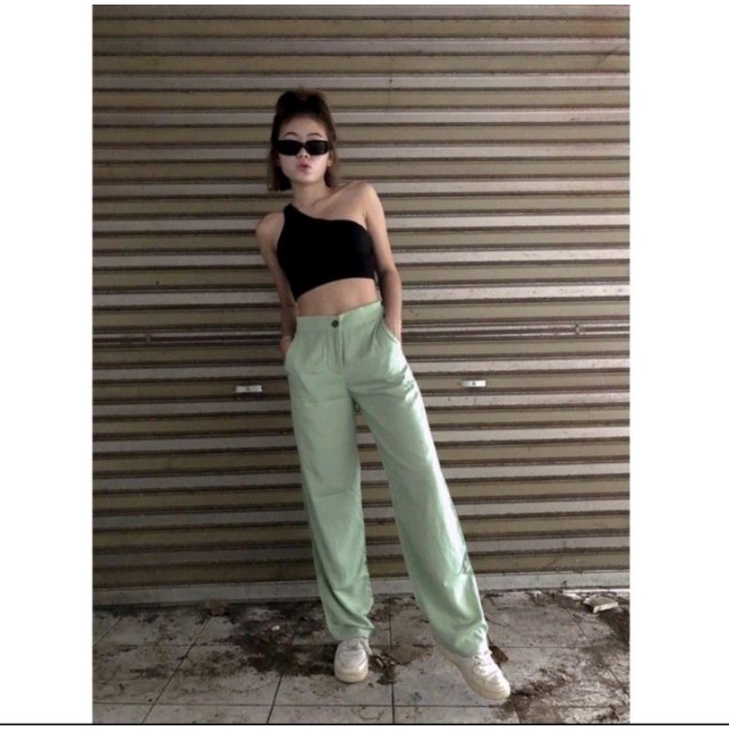 CELANA KULOT HW HIGHWAIST KANCING RESLETING KATUN PREMIUM