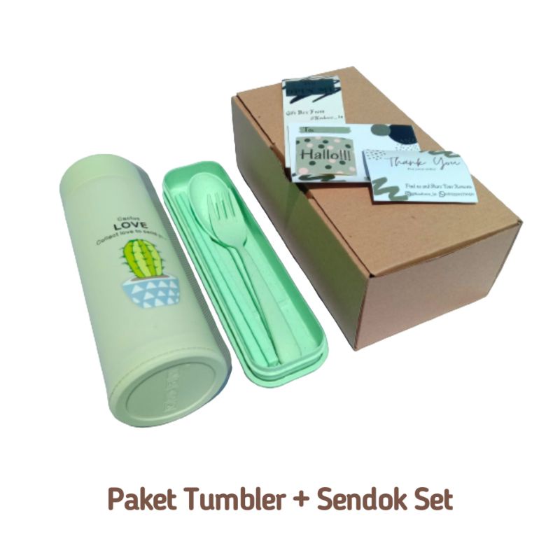 BEST SELLER !!! SOUVENIR | Hampers kado cewek, kado cowok, kado ulangtahun, kado wisuda, kado pernikahan tumbler botol minum sendok set