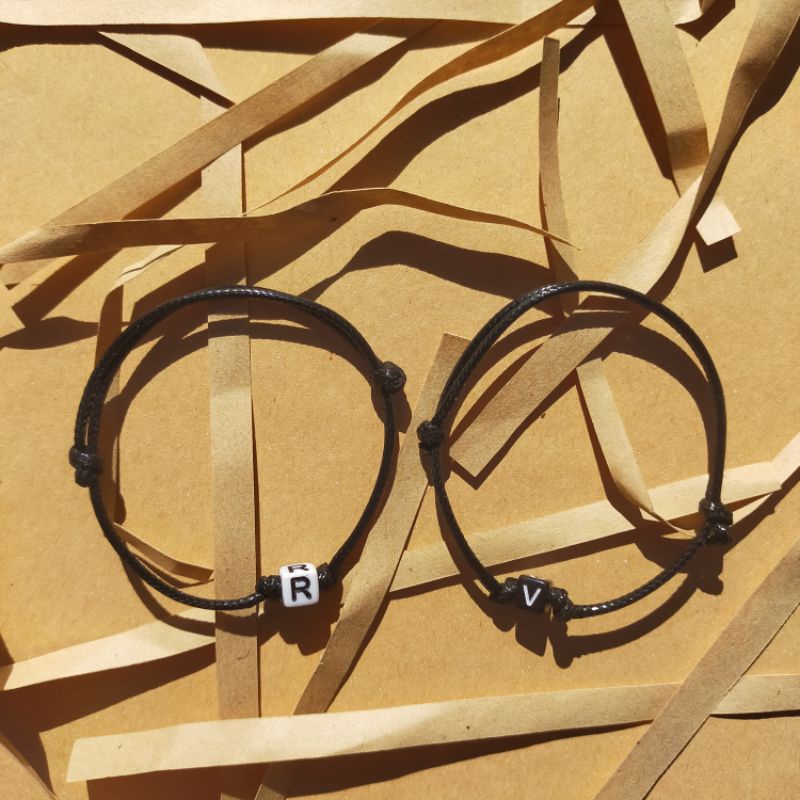 GELANG INISIAL || GELANG TALI INISIAL HURUF ||GELANG COUPLE