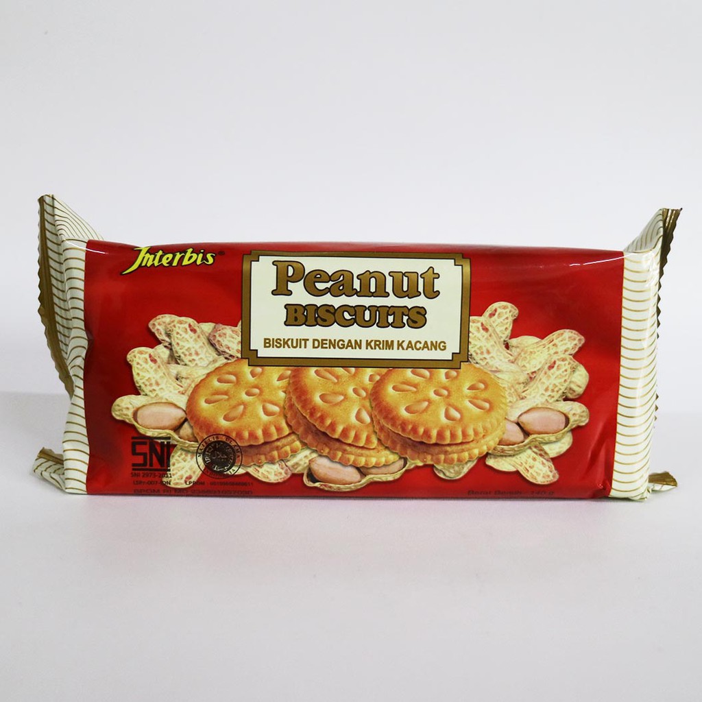 Interbis Peanut Crackers Biscuit 140gr / Biskuit Selai Kacang