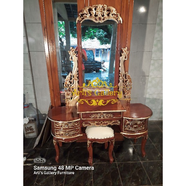 Meja rias tolet ukir jepara kayu jati