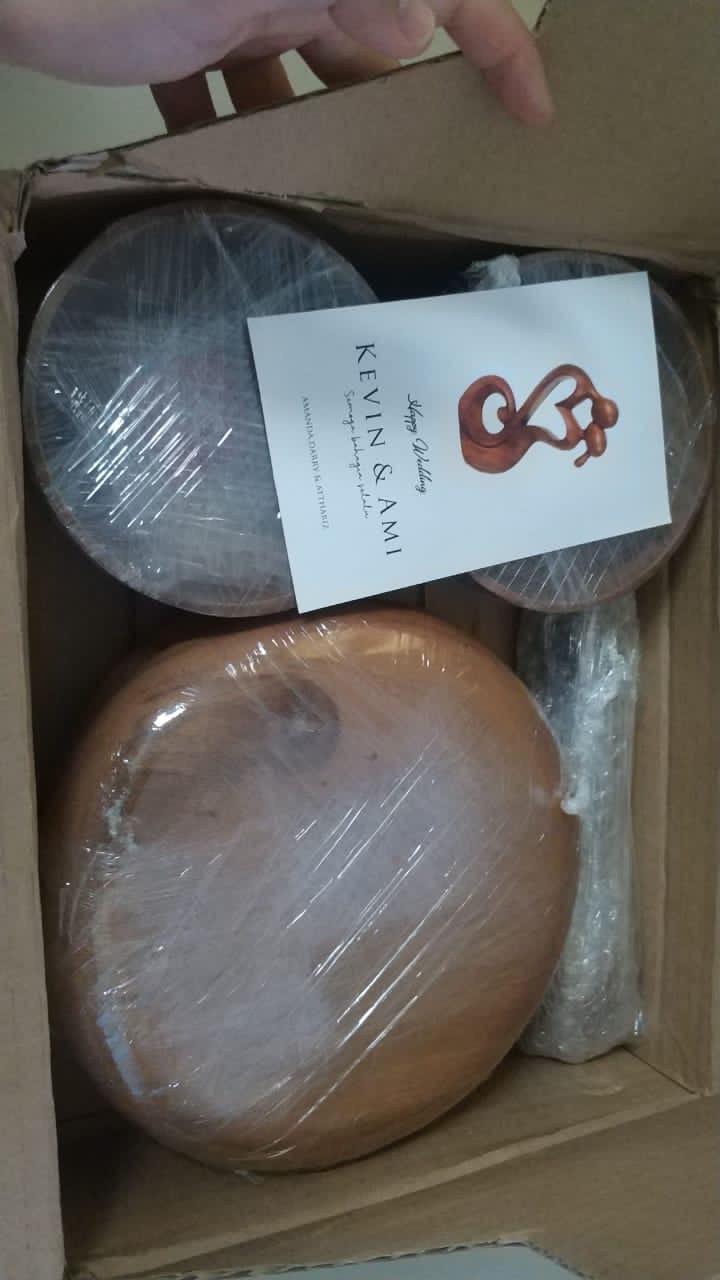 Paket Mangkuk Piring Kayu Saji