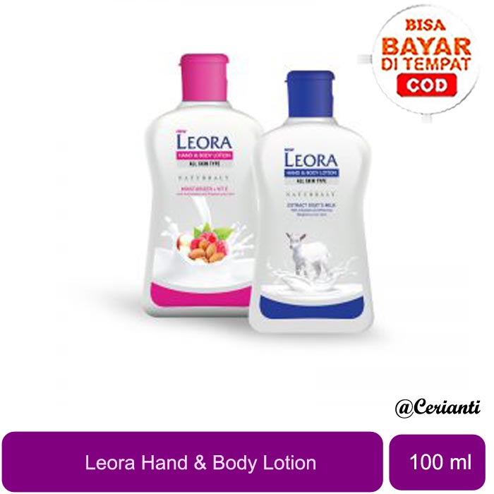 [Lotion Pencerah Kulit] [100ML] [BPOM] Leora Hand &amp; Body Lotion with UV Protection + Vit E &amp; Goats Milk Extract 100ML_Cerianti