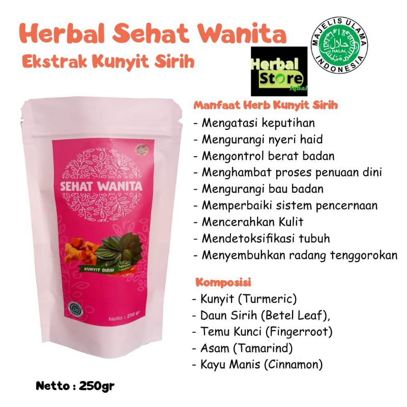

PROMO HERBAL JAMU SEHAT WANITA ekstrak kunyit sirih 250 gr