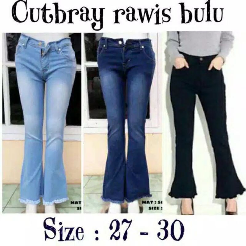 Celana Wanita Cutbray Rawis Soft Jeans 27-34 Jumbo