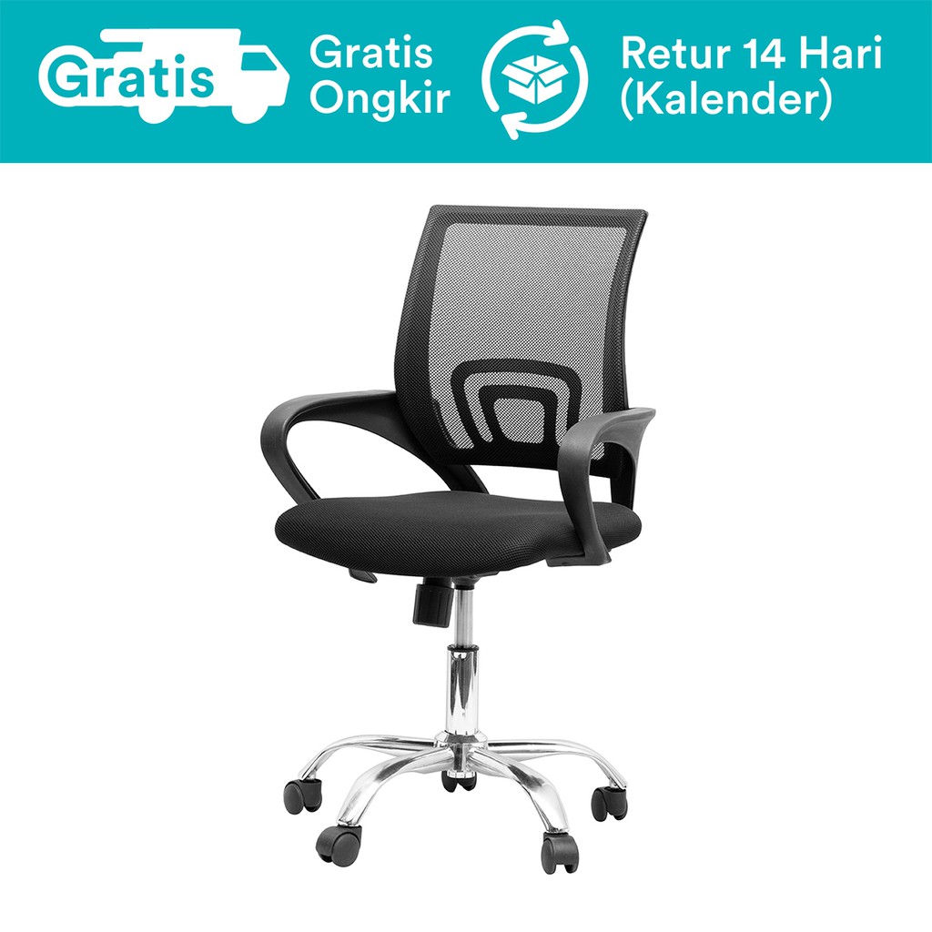 Dekoruma Rando Kursi Kantor Kerja Jaring Hidrolik dengan Roda | Office Chair