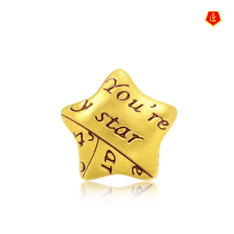 [Ready Stock]3D Gold Lucky Star Letter Bracelet