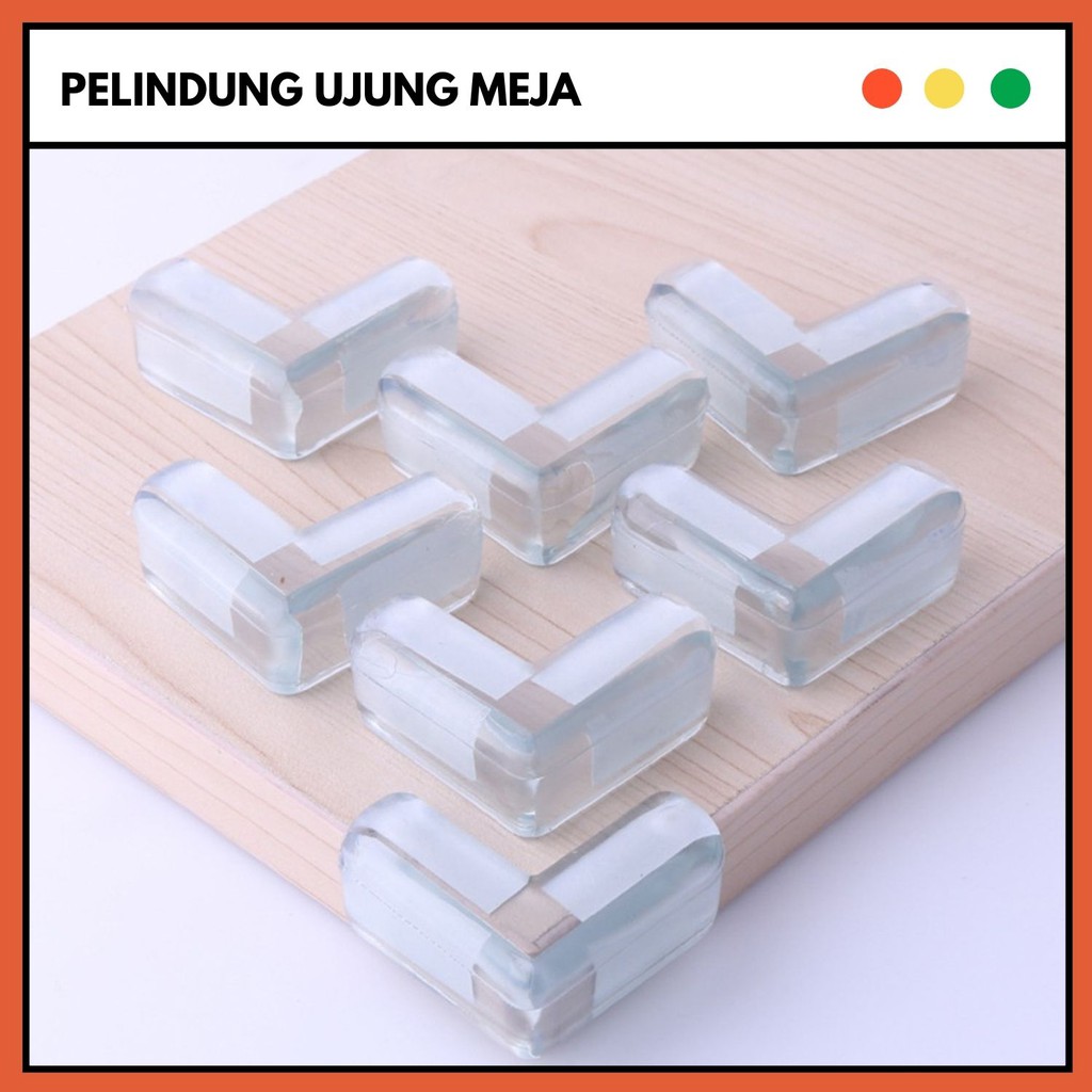 Pelindung/Pengaman Ujung Sudut Siku Pinggiran Meja Kayu Kaca Bahan Silikon Bening Transparan 10 Pcs