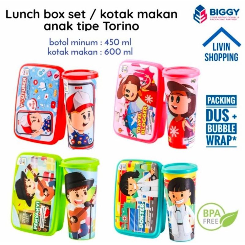 Kotak Bekal Set Torino Biggy Home ( 1 set )