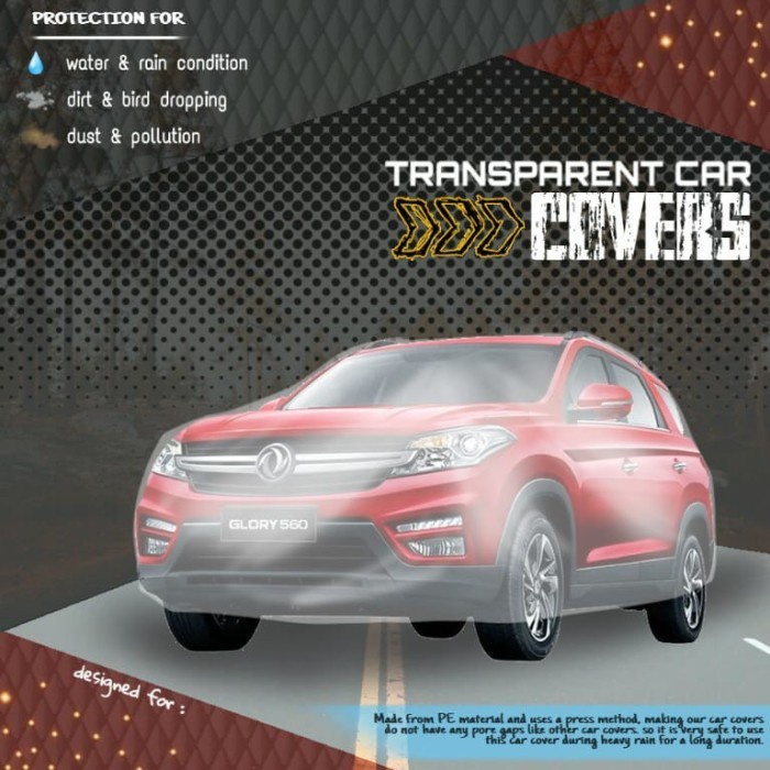 Body Cover Transparan Sarung Selimut DFSK Glory 560 Glory 580 - GLORY 560, TRANSPARAN