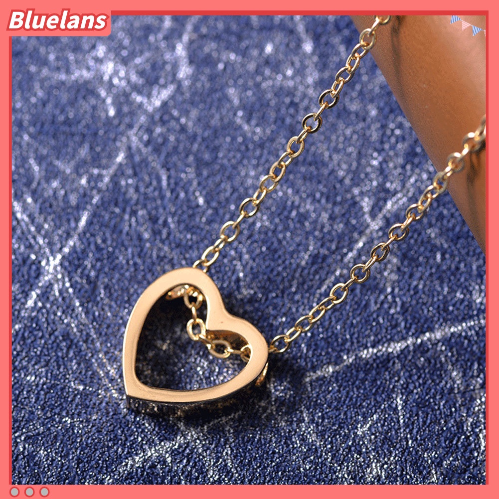 Bluelans Romantic Loving Heart Pendant Hollow Necklace Party Women Lovers Jewelry Gift