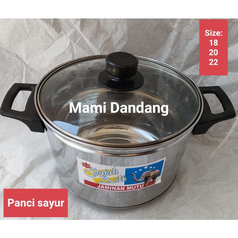 Panci sayur/rebus tutup kaca