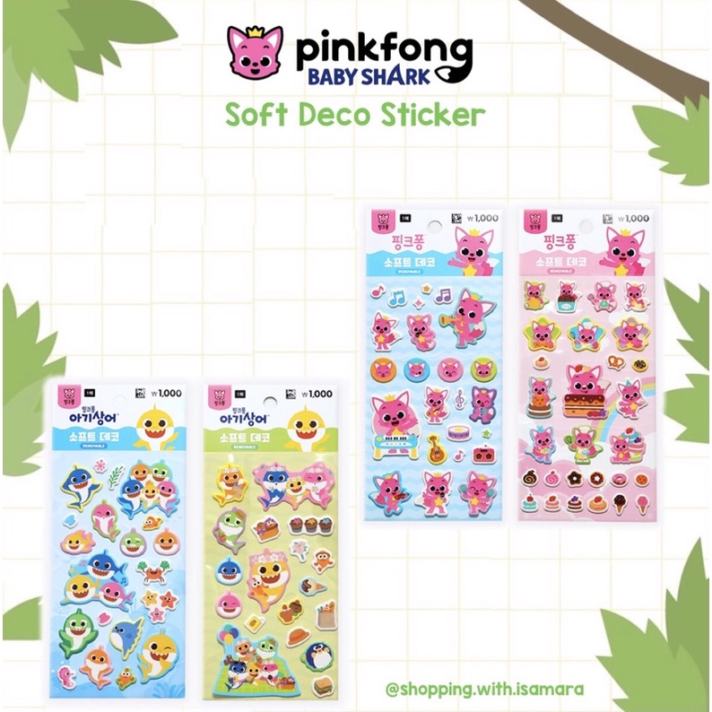 

Pinkfong Baby Shark Sponge / Puffy Sticker / Stiker Timbul