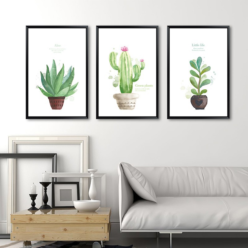 Nordic kecil tanaman segar lukisan dekoratif, Ruang tamu, Menggantung dinding mural restoran wa