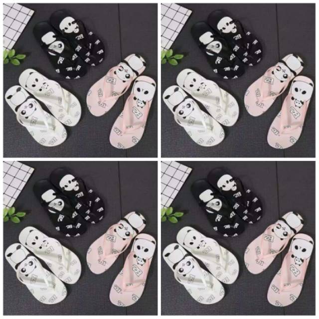 SANDAL JEPIT MOTIF PANDA | Shopee Indonesia