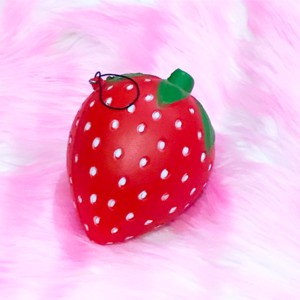 RED STRAWBERRY DOTTED WHITE SQUISHY / replika ibloom rare super soft