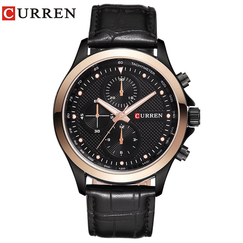 

Jam Tangan Pria CURREN Men'S Quartz Watch Leather Strap Casual Clock Sports Waterproof Watch