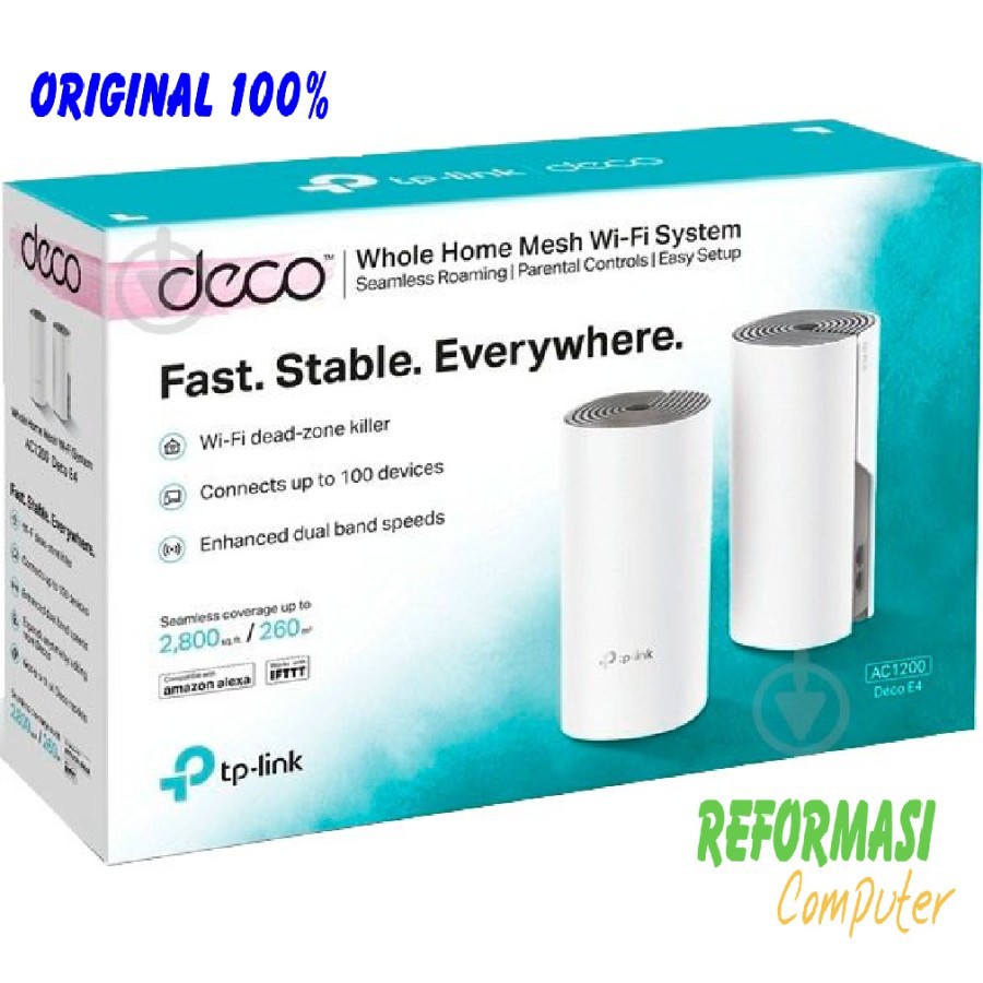 TP-Link Deco E4 - 2 Pack AC1200 Whole Home Mesh Wi-Fi System DECOE4 TPLink - 2