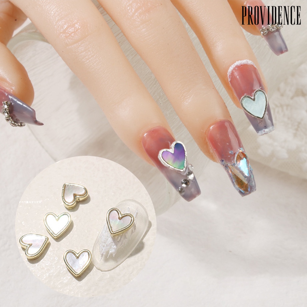 Providence 10Pcs / Set Stiker Kuku Motif Hati 3D Untuk Dekorasi Nail Art / Manicure DIY
