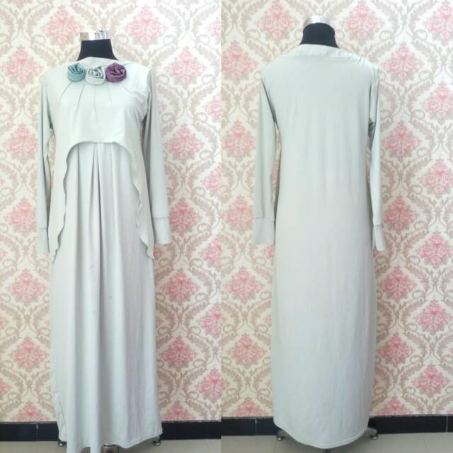 Gamis Erra Busana Muslim hijau sage