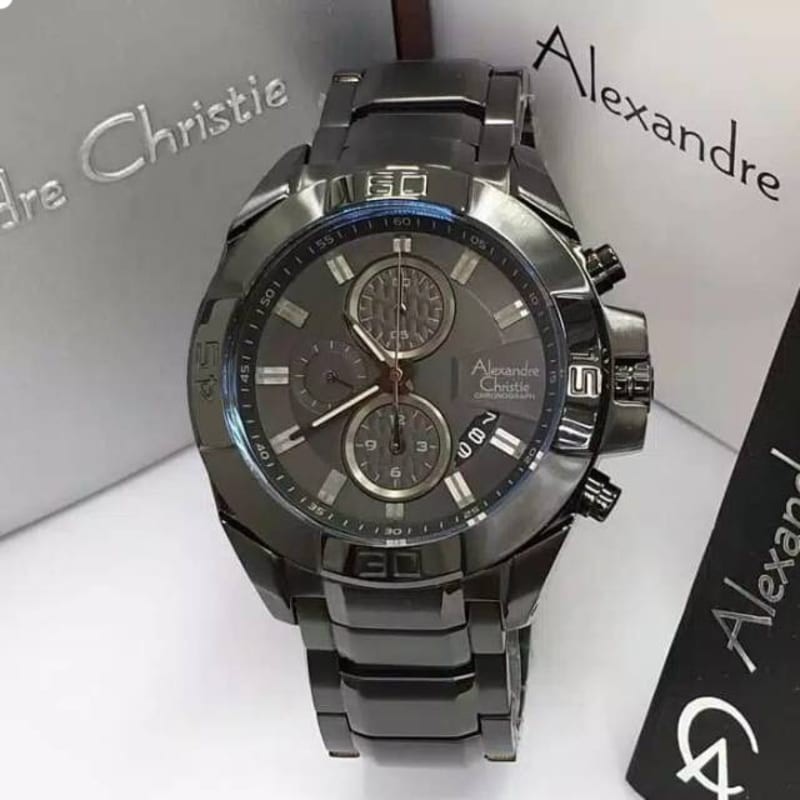 Jam Tangan Pria Alexandre Christie 6224 Black / Alexander Christie Pria AC 6224 Original